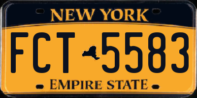 NY license plate FCT5583