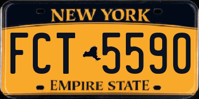 NY license plate FCT5590
