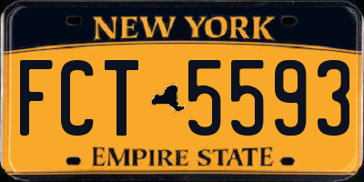 NY license plate FCT5593