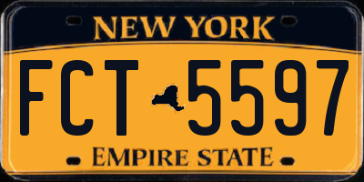 NY license plate FCT5597