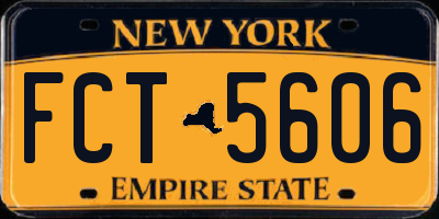 NY license plate FCT5606