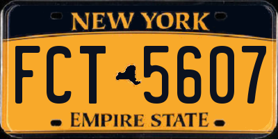 NY license plate FCT5607