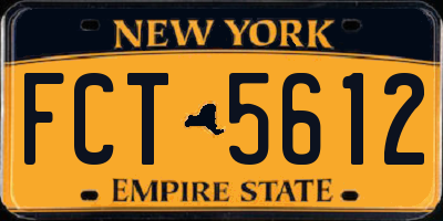 NY license plate FCT5612