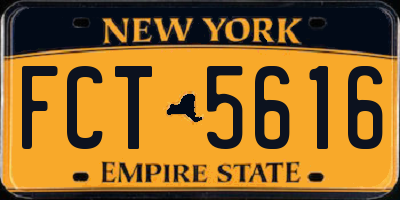 NY license plate FCT5616