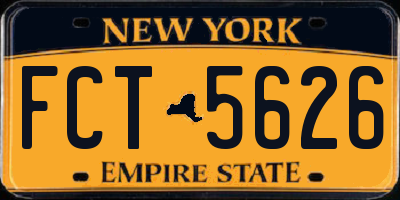 NY license plate FCT5626