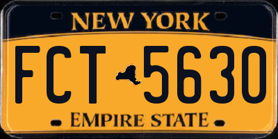 NY license plate FCT5630