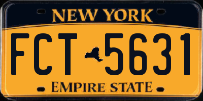 NY license plate FCT5631