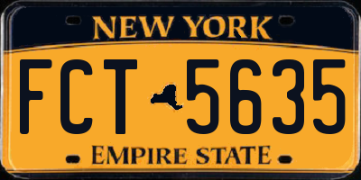 NY license plate FCT5635