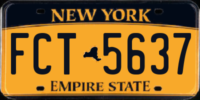 NY license plate FCT5637