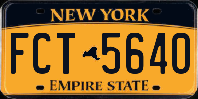 NY license plate FCT5640