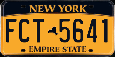 NY license plate FCT5641