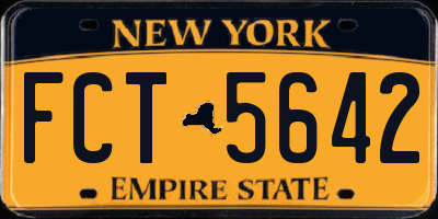 NY license plate FCT5642