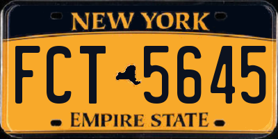 NY license plate FCT5645