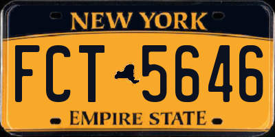 NY license plate FCT5646