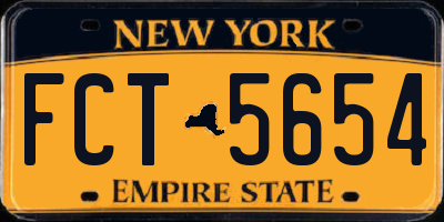 NY license plate FCT5654