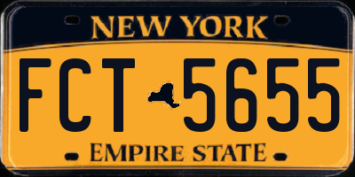 NY license plate FCT5655