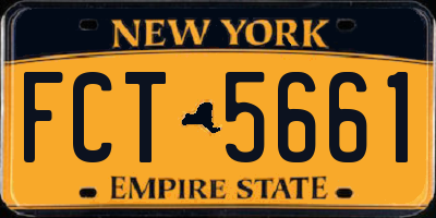 NY license plate FCT5661