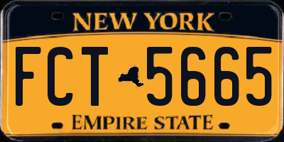 NY license plate FCT5665