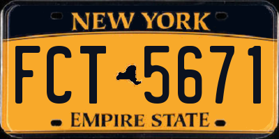 NY license plate FCT5671