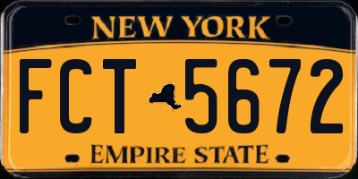 NY license plate FCT5672