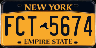 NY license plate FCT5674