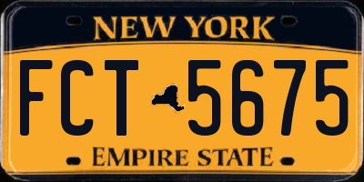 NY license plate FCT5675