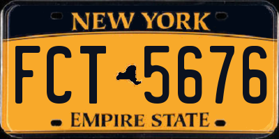 NY license plate FCT5676