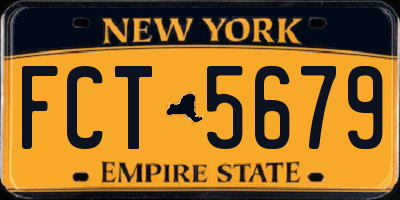NY license plate FCT5679