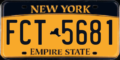 NY license plate FCT5681