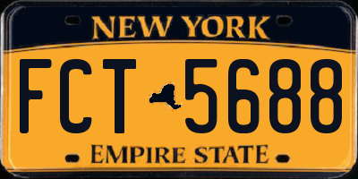 NY license plate FCT5688