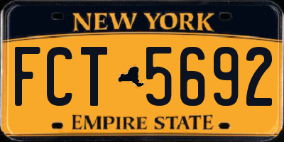 NY license plate FCT5692