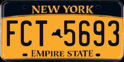 NY license plate FCT5693
