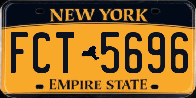 NY license plate FCT5696