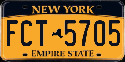 NY license plate FCT5705