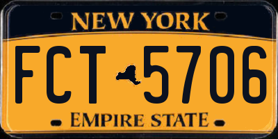 NY license plate FCT5706