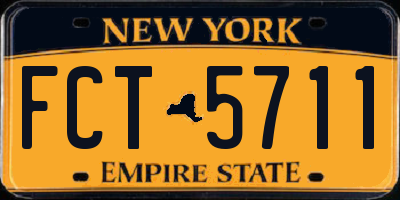 NY license plate FCT5711