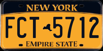 NY license plate FCT5712