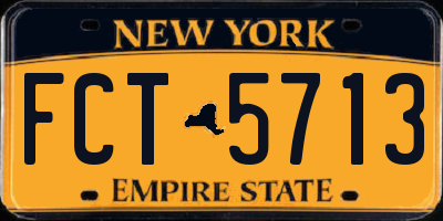 NY license plate FCT5713