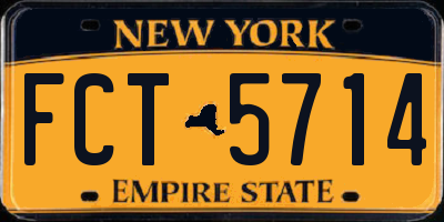 NY license plate FCT5714