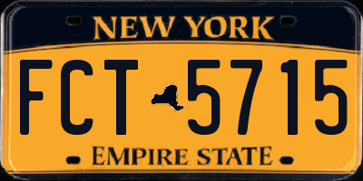 NY license plate FCT5715