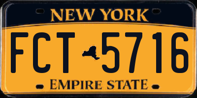 NY license plate FCT5716