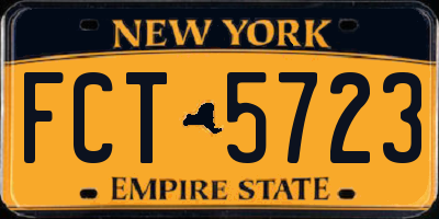 NY license plate FCT5723