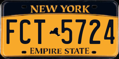 NY license plate FCT5724