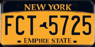 NY license plate FCT5725