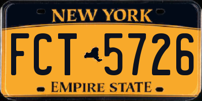 NY license plate FCT5726