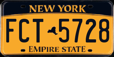 NY license plate FCT5728