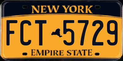 NY license plate FCT5729