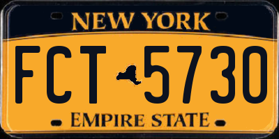 NY license plate FCT5730