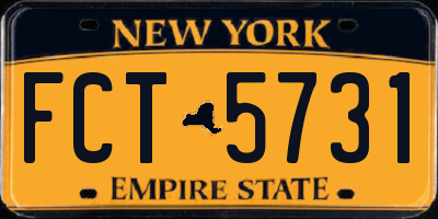 NY license plate FCT5731