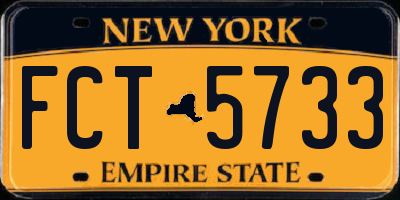 NY license plate FCT5733